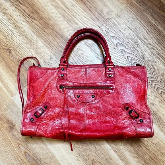 Balenciaga Red Leather Women's Bag - Picture 1 of 6